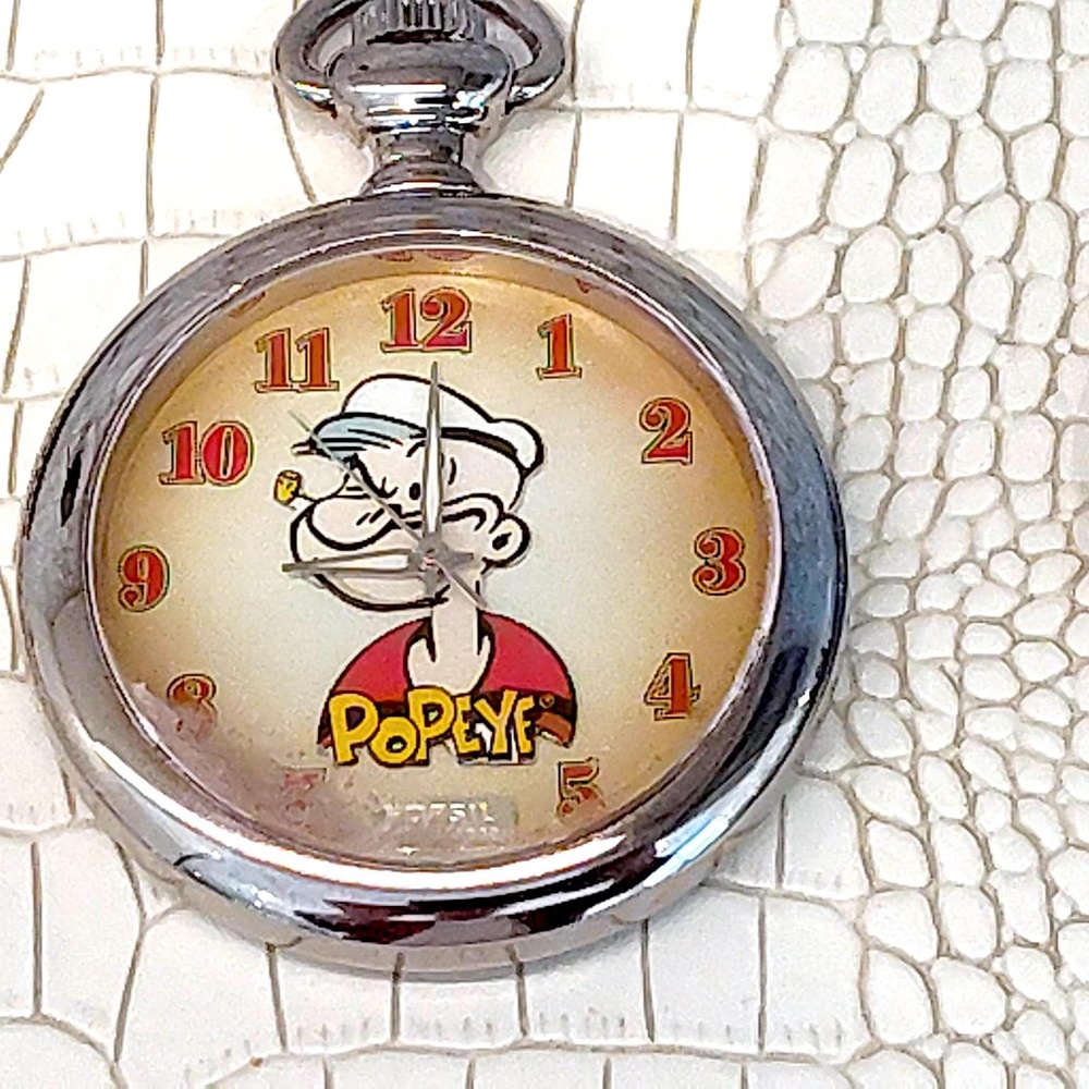 Brand New Unused Fossil Popeye Limited Edition Collectible Pocket Watch.